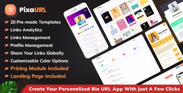 PixaURL - Run Your Own SaaS Platform for Building Bio URL , Mini Sites, Digital Cards - v2.2