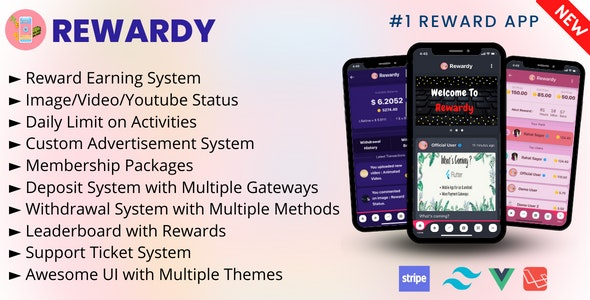 Rewardy - Status App with Reward Points + PWA + Backend Untouched