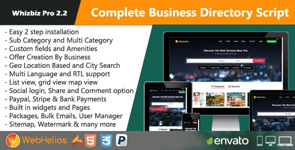 Whizbiz Pro - Complete Business Directory Script