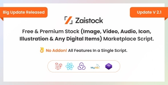 Zaistock - Free & Premium Stock Photo, Video, Audio, Icon Illustration Script v2.1