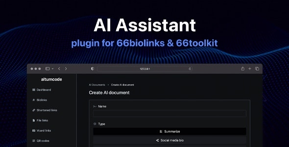 AI - Writing Assistant, Image Generator, Speech to Text - 66biolinks plugin v7.0.0