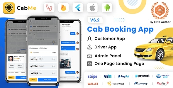 CabME - Flutter Complete Taxi app | Taxi Booking Solution v5.1