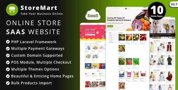 StoreMart SaaS - Online Product Selling Business Website Builder v3.6