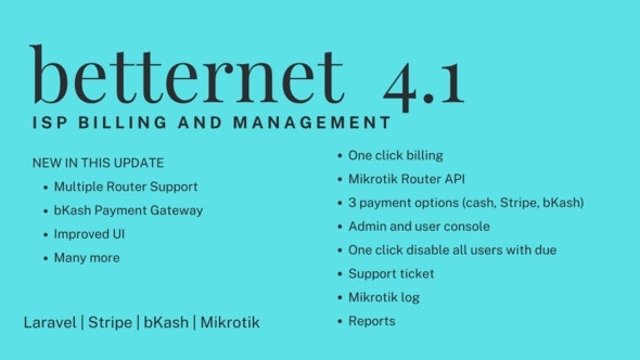 Betternet ISP Billing with Mikrotik API v4.1