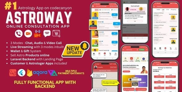 Astroway - Astrology Consultation App with PHP Backend | Audio-Video Calls, Chat with Live Streaming v1.6
