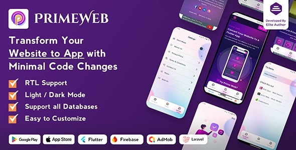 Prime Web - Convert Website to a Flutter App | Web View App | Web to App v2.0.1