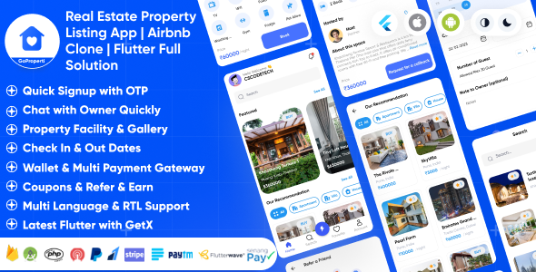 GoProperty - Real Estate Property Listing App | Rentals-Exchange-Buy | Airbnb Clone | Full Solution