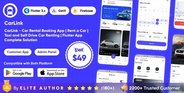 CarLink - Car Rental Booking App | Rent a Car | Taxi and Self Drive Car Renting | Complete Solution - v1.0