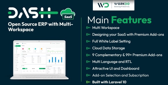 WorkDo Dash SaaS - Open Source ERP with Multi-Workspace v4.0