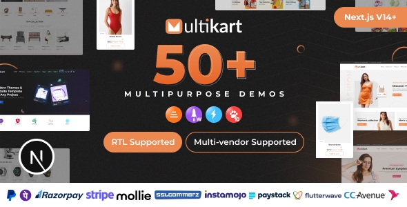 Multikart - Single or Multivendor eCommerce with React Next JS & Laravel REST API v1.0