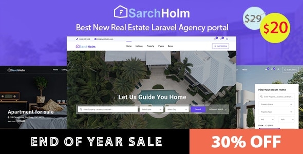 Sarchholm real estate laravel multilingual agency portalv2.0.5