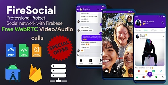 FireSocial | Firebase Social Network v1.8