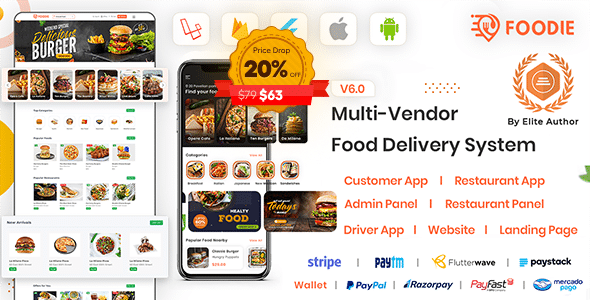 Foodie | UberEats Clone | Food Delivery App | Multiple Restaurant Food Delivery Flutter App v5.2.1