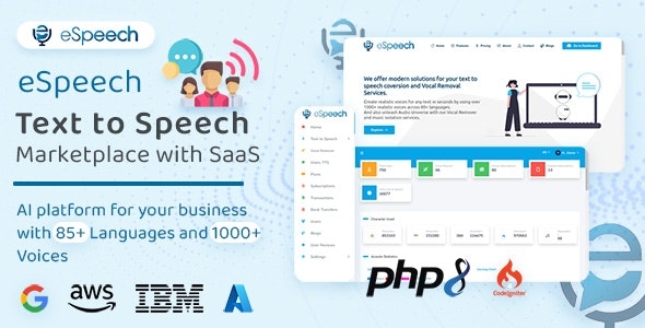 eSpeech - AI Text to Speech Marketplace with SaaS v1.4.3