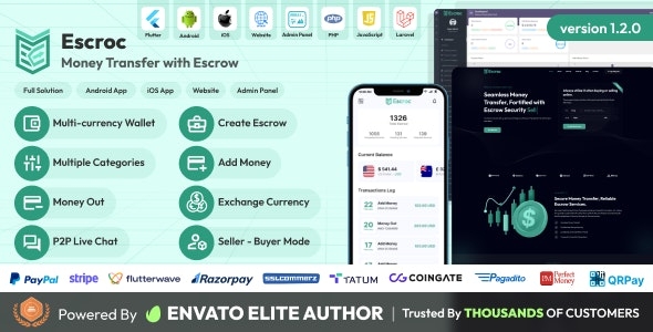 Escroc - Money Transfer with Escrow Full Solution v1.2.0