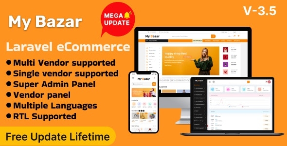 My Bazar- Single & Multivendor Laravel eCommerce Platform v3.5