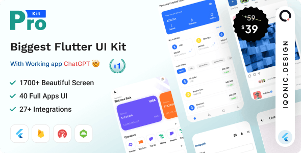 ProKit Flutter - Best Selling Flutter UI Kit with Chat GPT App v6.4.0