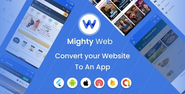 MightyWeb Webview: Web to App Convertor(Flutter + Admin Panel) v21.0