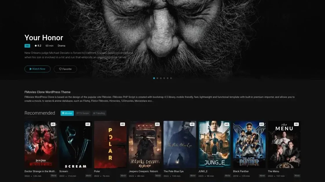 FMovies WordPress Clone Theme FMovies PHP Script