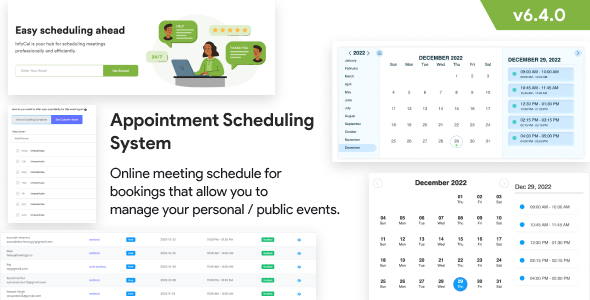 Appointment Scheduling System - Meetings Scheduling - Calendly Clone - Online Appointment Booking v6.4.0