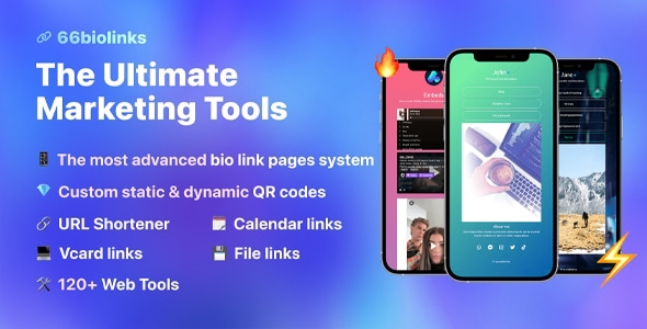 66biolinks - Bio Links, URL Shortener, QR Codes & Web Tools (SAAS) v48.1.0