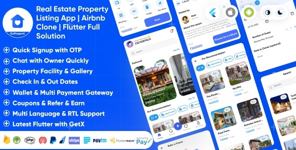 GoProperty - Real Estate Property Listing App | Rentals-Exchange-Buy | Airbnb Clone | Full Solution v1.5