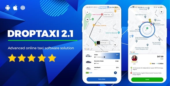 Droptaxi white label taxi app software script - v2.1.1