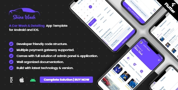 Car Wash Booking System with mobile apps android | Ios | Flutter v2.2