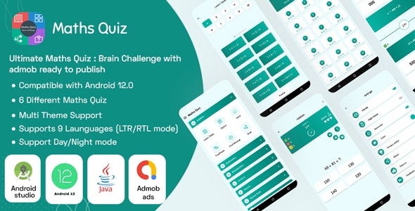 Ultimate Maths Quiz : Brain Challenge with admob ready to publish v1.7