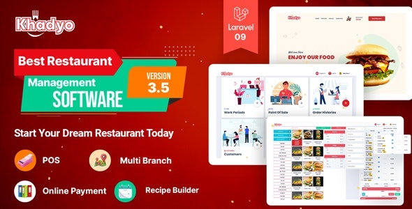 Khadyo - Restaurant Management Software and Restaurant POS with Online Food Ordering Website v3.5.0