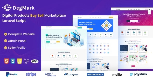 DegMark - Digital Products Buy Sell Marketplace Laravel Script v1.2.0