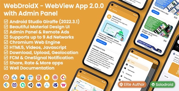 WebDroidX - Android WebView App with Admin Panel V2.0.0