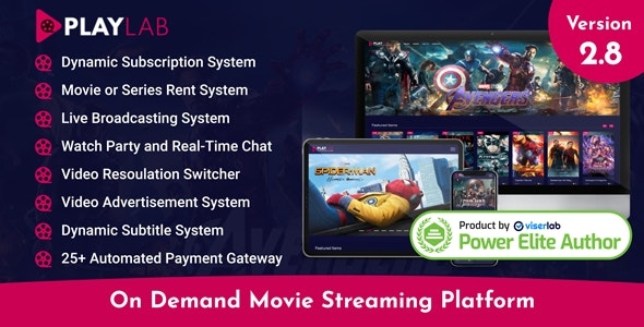 PlayLab- On Demand Movie Streaming Platform v2.8