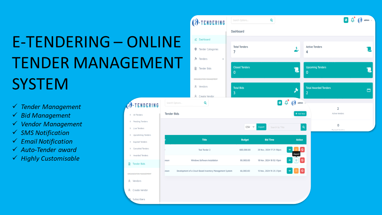 E-Tendering - Tender Management System