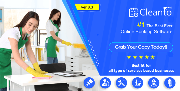 Online appointment booking system for maid services and cleaning companies - Cleanto - v8.2