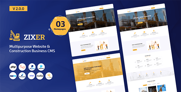 Zixer - Multipurpose Website & Construction Business Company CMS