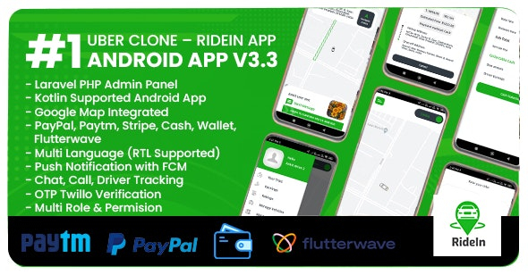 RideIn V3.3  - Android Taxi Booking App With Admin Panel