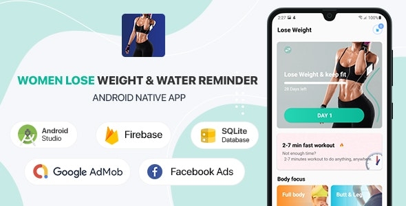 Women Lose Weight & Water Reminder - Android (Kotlin) v2.1