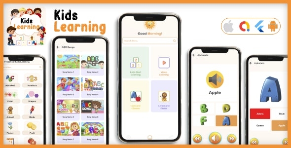 Kids learning App - kids all in one learning flutter app -Flutter Android & iOS App -V2