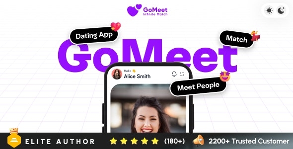 GoMeet - Complete Social Dating Mobile App | Online Dating | Match, Chat & Video Dating | Dating App v1.1