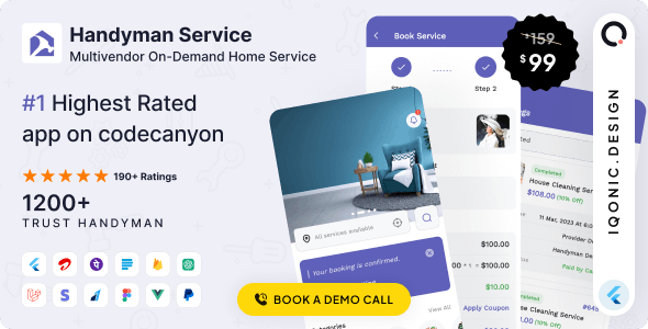 Handyman Service - On-Demand Home Service Flutter App with Complete Solution + ChatGPT v11.7.2