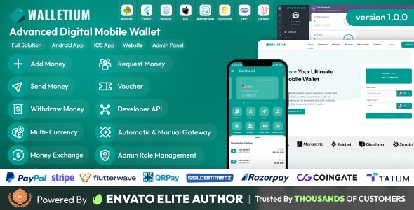 Walletium - Digital Wallet and Payment Gateway Full Solution v1.0.0