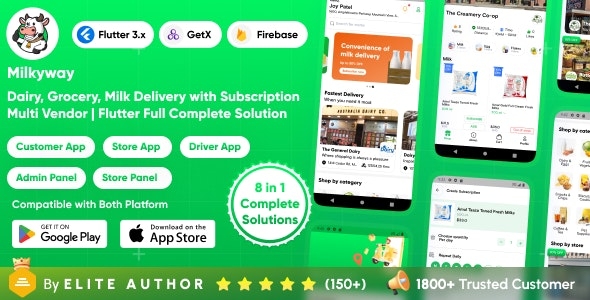 Milkyway - Multi-Vendor Milk Subscription App | Daily Milk & Grocery Delivery App | Full Solution v1.1