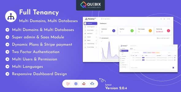 Full Tenancy - Domains, Database, Users, Role, Permissions & Settings - v2.0.4