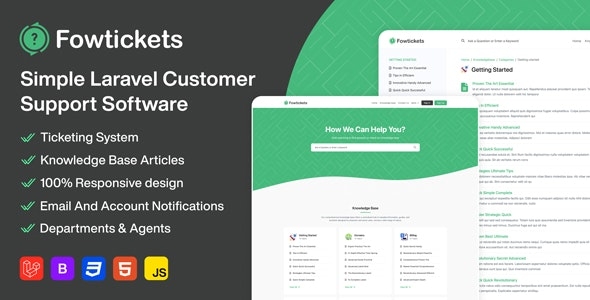 Fowtickets - Simple Customer Support Software With Ticketing System And Knowledge Base - v2.0