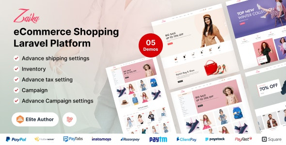 Zaika eCommerce CMS - Laravel eCommerce Shopping Platform