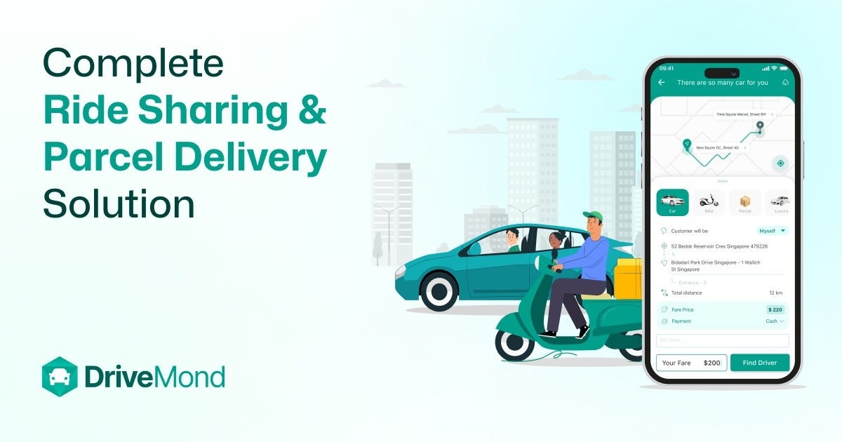 DriveMond - Ride Sharing and Parcel Delivery App - v1.4