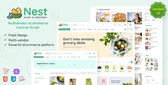 Nest - Multivendor Organic & Grocery Laravel eCommerce v1.22.2