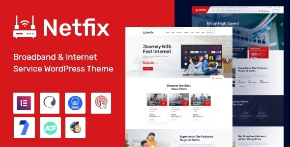 Netfix – Broadband & Internet Services WordPress Theme + RTL