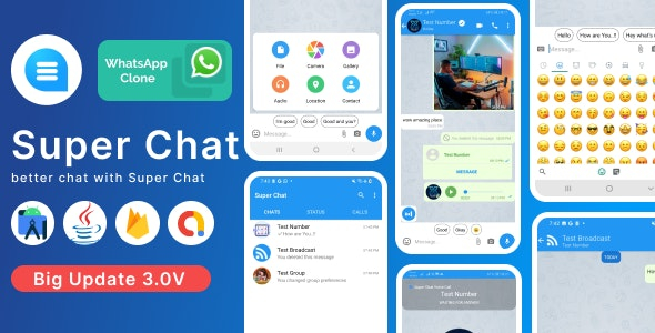 Super Chat - Android Chatting App with Group Chats and Voice/Video Calls - Whatsapp Clone